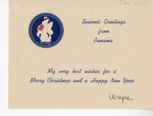 Christmas card from Panama. Louis Wayne Tyler Collection, WVM Mss 934