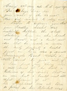Letter from Pvt. Gage to his brother.