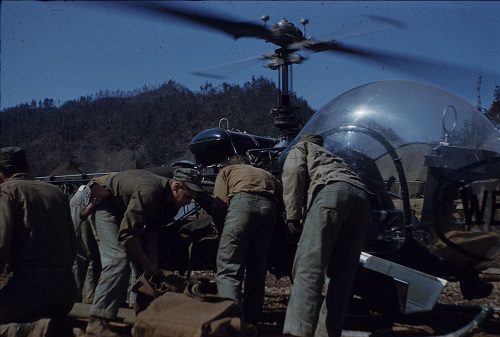 Helicopter evacuation from 3rd Battalion, 5th Marines.