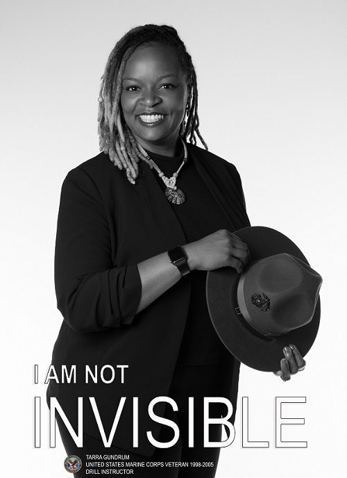 Photograph of Tarra R. Gundrum for the I Am Not Invisible womens' veteran project