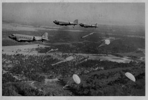 Paratrooper drop from WWII, James P. Megellas Collection.