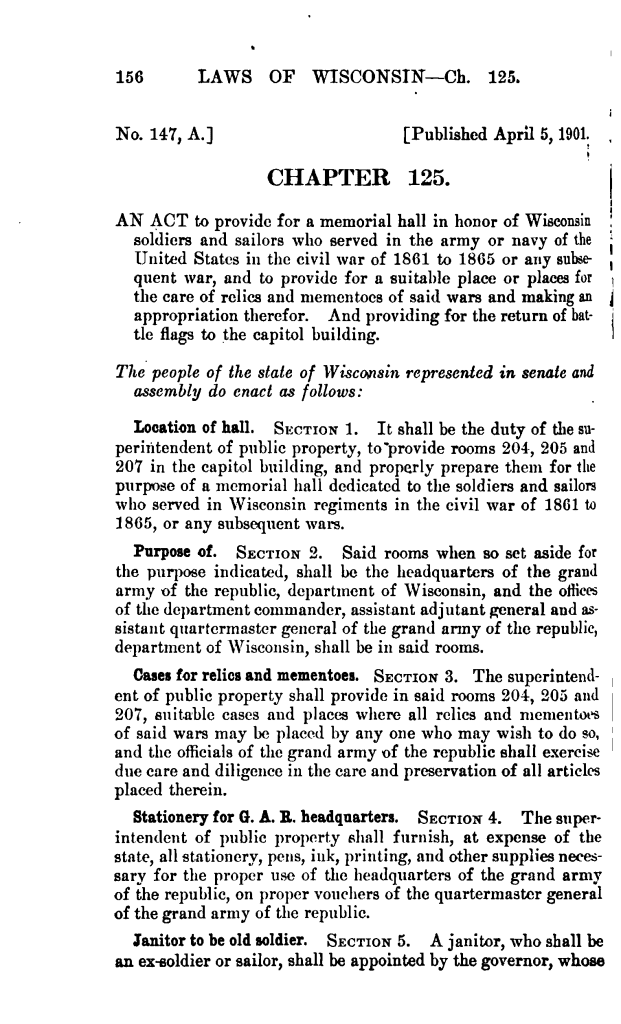text of a law from 1901 Act 125
