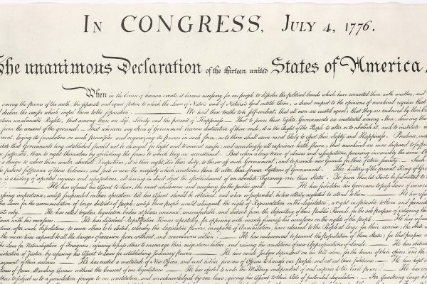 Copy of the Declaration of Independence for the Spirit of America