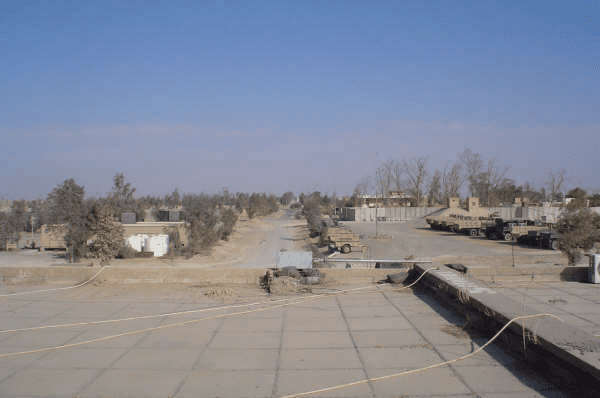 A photograph of FOB Speicher in Iraq in 2005.