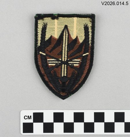 Photo of a shoulder patch from a U.S. soldier who served in Afghanistan.